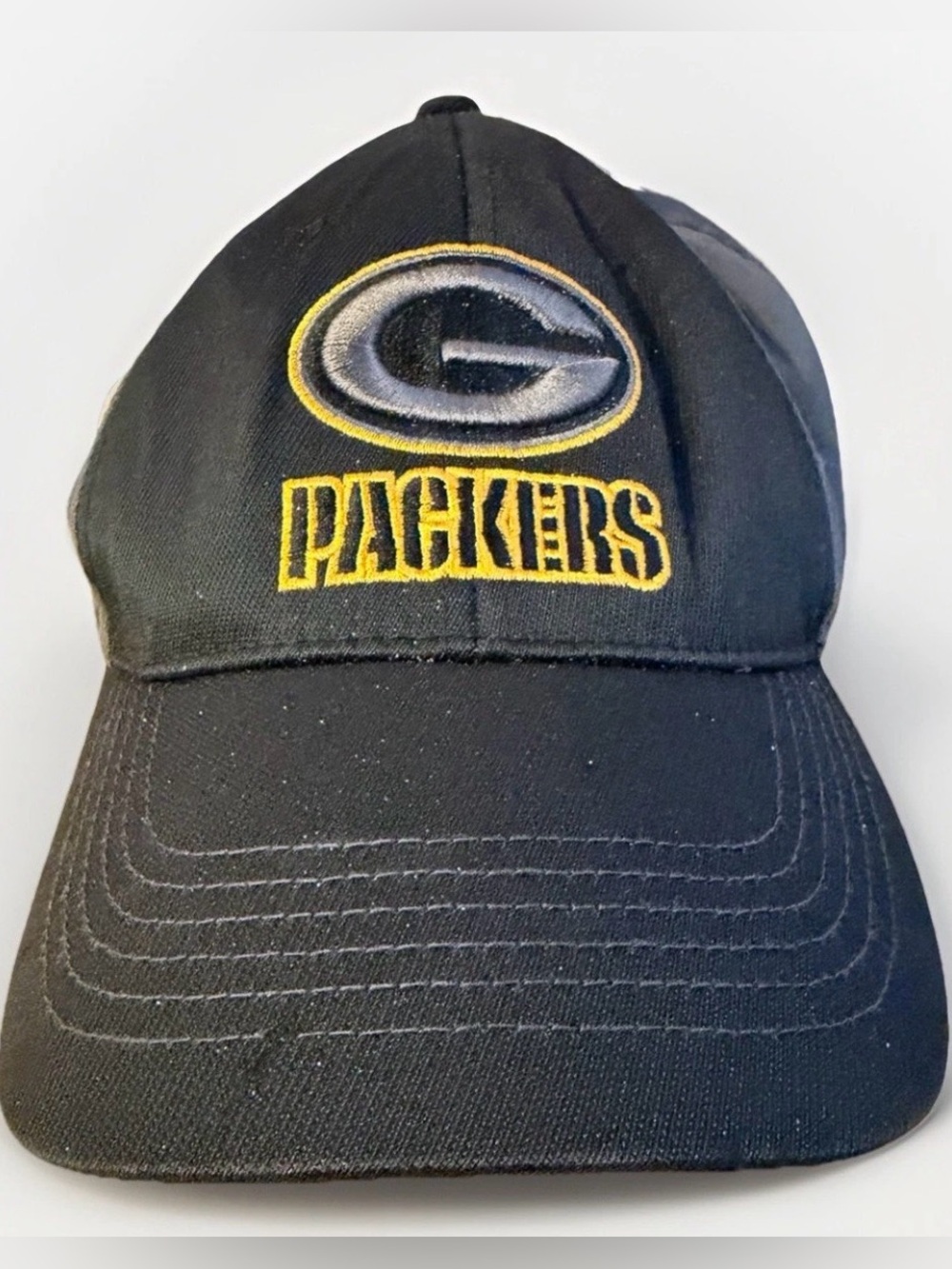 Green Bay Packers NFL Adjustable Hat Black Embroidered Logo Strapback Cap Mens